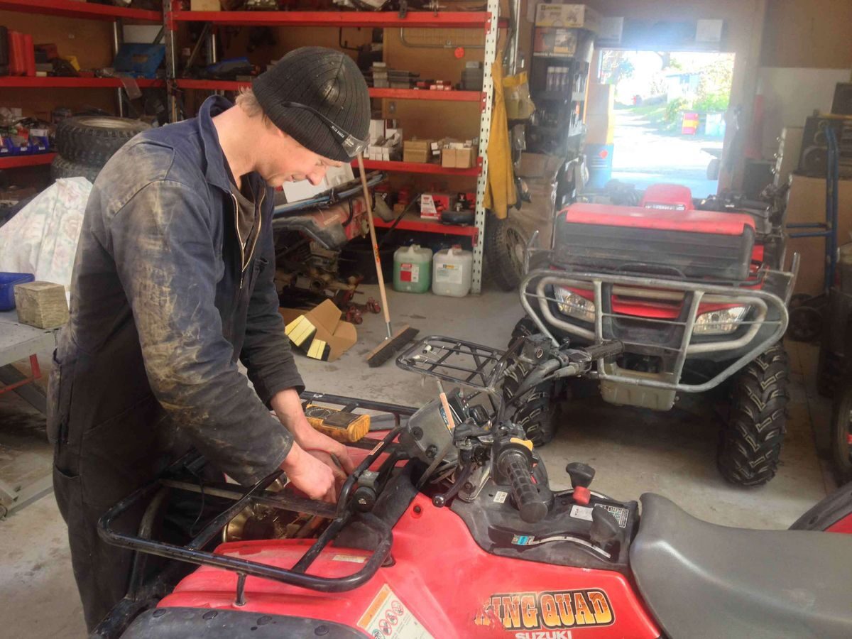 Inside the Farmbike Services North Canterbury workshop
